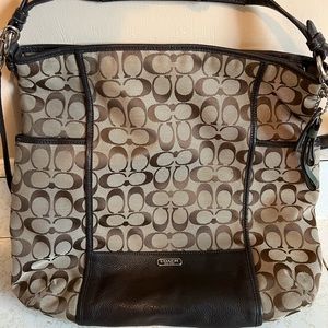 Coach canvas and leather shoulder tote